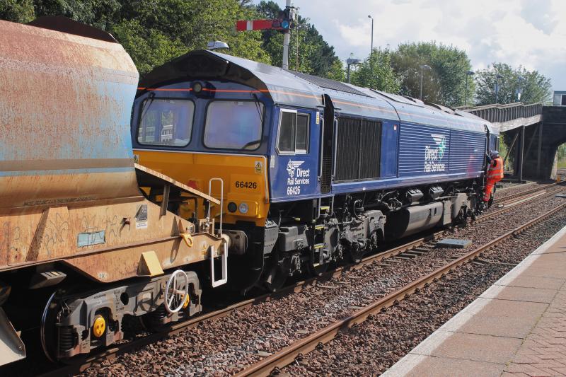 66426: sitting at new Cumnock with 66423 on the rear Photo of 66426