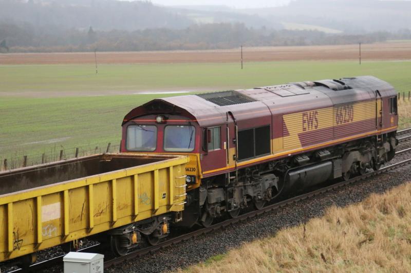 6K21 Montrose to Mossend: 66230 on the rear forteviot Photo of 6K21 Montrose to Mossend