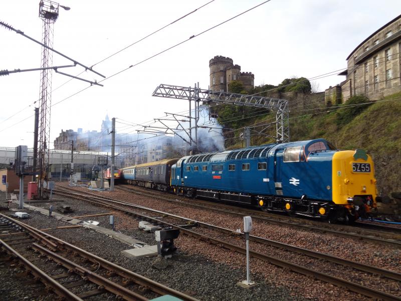 55009 on deltic borderer at edinburgh: subscribe to my youtube - jnrail Photo of 55009 on deltic borderer at edinburgh