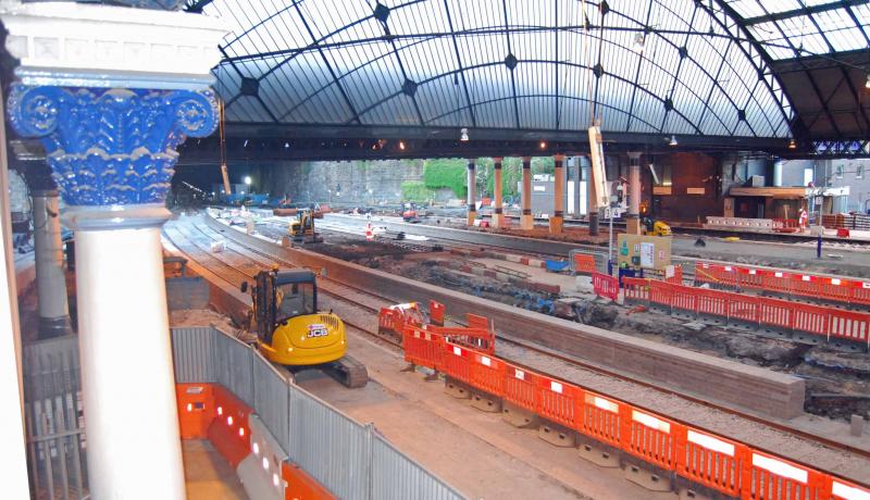 Accross the station throat: A wider view of the work site Photo of Accross the station throat