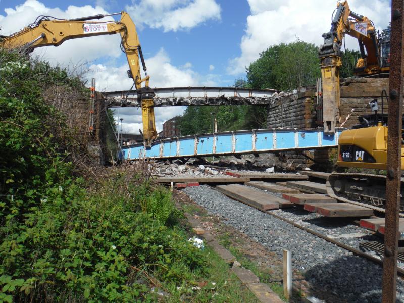 Fountainwell Path Footbridge: Demolition of Fountainwell Path Footbridge on 21 May Photo of Fountainwell Path Footbridge