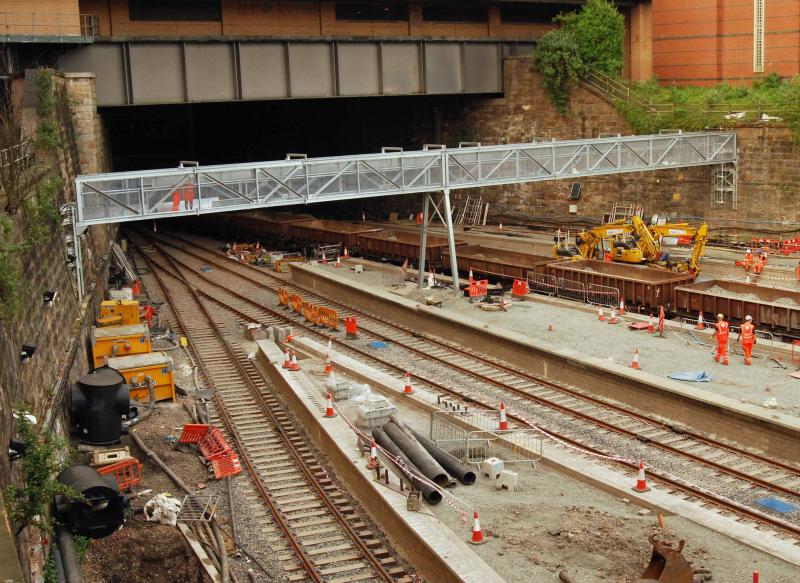 QS New Signal Gantry: The signal gantry has now been installed across the width of the station. Photo of QS New Signal Gantry