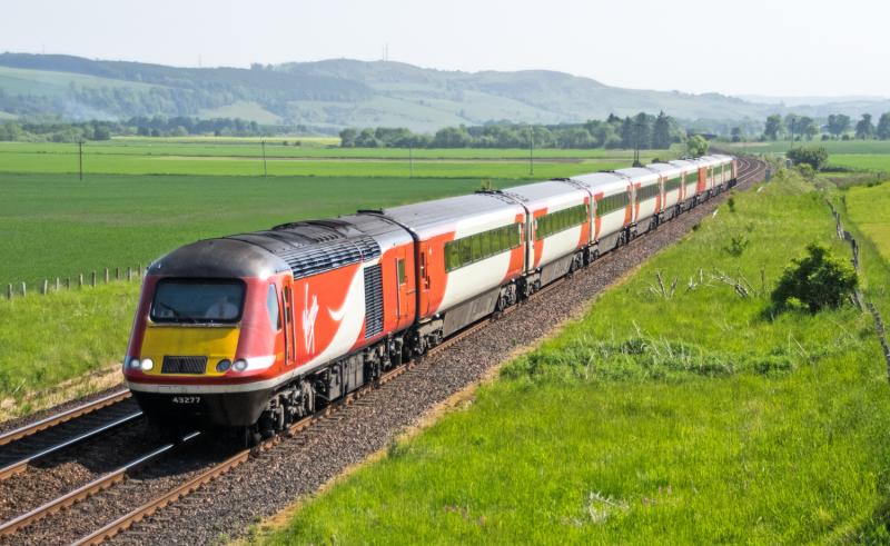 43277/43310: 43277 heads the up Highland Chieftain at Forteviot. 06/06/16 Photo of 43277/43310