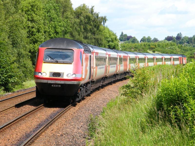 43319, Virgin East Coast @ Gleneagles - 26 June 2016: Inverness to London Kings Cross, approaching Gleneagles at 12.15. Photo of 43319, Virgin East Coast @ Gleneagles - 26 June 2016