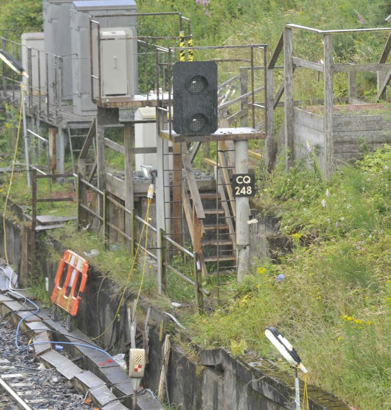 New Double Aspect Signal CQ 248 On Cowlairs Incline: New signal just after the Cowlairs North Portal exiting on the Down Line Photo of New Double Aspect Signal CQ 248 On Cowlairs Incline