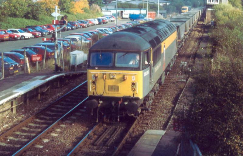 Empties from Longannet: 56036 at Cumbernauld in October 1996 with an empty rake from Longannet headding for Killoch. Photo of Empties from Longannet