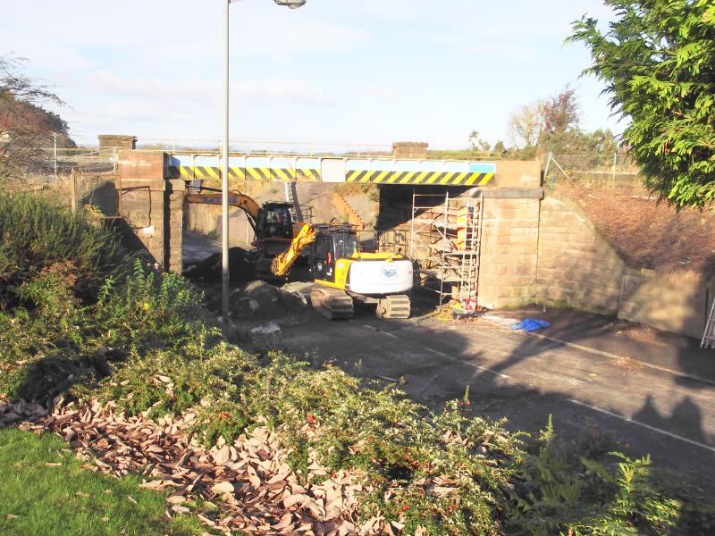 Carmuirs bridge replacement: This was taken at 10.30am this morning. But by 2.30pm, a road sweeper was cleaning the road underneath. Then by this evening, the road closure was removed. Photo of Carmuirs bridge replacement
