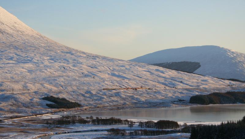 47804 47786 1Z53 190210 Achallader: Winter Wonderland for Statesman 47's at Loch Tulla Photo of 47804 47786 1Z53 190210 Achallader