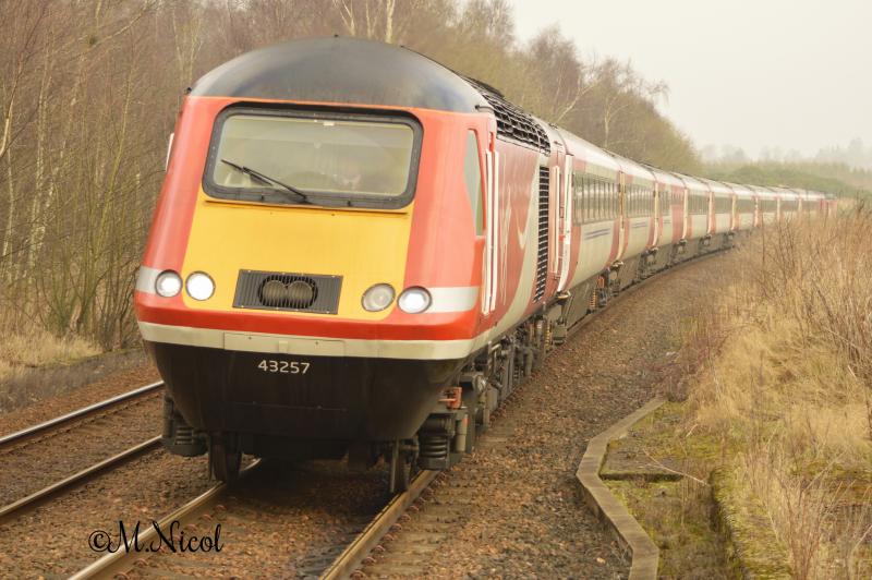 Gleneagles: The Up Highland Chieftain heading into Gleneagles this Morning 43257/43206.15/02/2017 Photo of Gleneagles