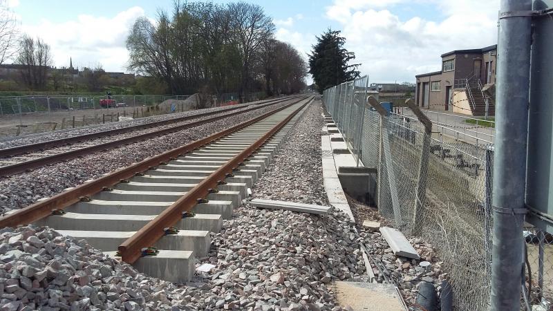 Top Line Improvements: Aberdeen to Inverness Improvements Forres 15-04-17
Looking West from Sewage Works level x/ing. Photo of Top Line Improvements