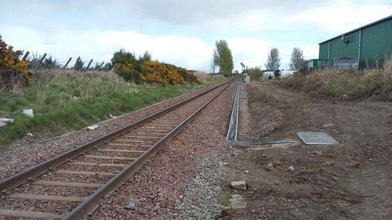 Top Line Improvements: Aberdeen to Inverness Improvements Forres 15-04-17
Looking East from Christies Market Garden level x/ing Photo of Top Line Improvements