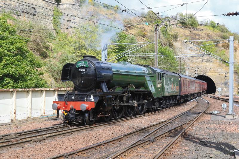 IMG_4945.JPG: 60103 Flying Scotsman on 1Z61 11.36 Edinburgh Fife Circle approaching Waverley assisted by 47746 on the rear on 14/05/2017 Photo of IMG_4945.JPG