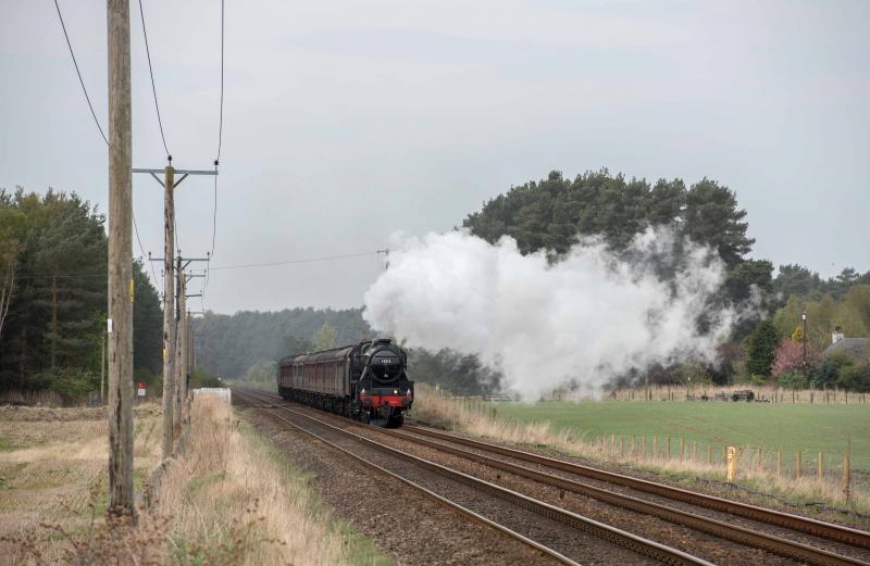 Great Briton X: Approaching the level crossing just north of Ladybank 30.4.17 Photo of Great Briton X