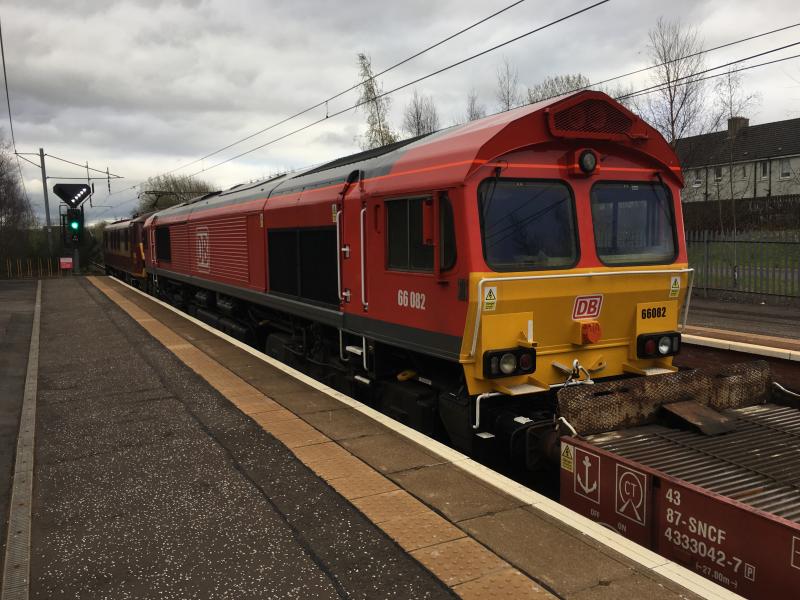 Other side of the coin: 66082 double headed with 90020 on empty cars Photo of Other side of the coin