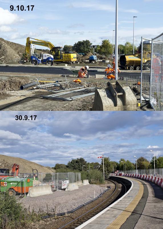 FORRES 1.jpg: ALL TRACK BETWEEN FORRES BOX AND STN. LIFTED.AREA FILLED WITH SOIL TO A CONSIDERABLE DEPTH AND NEW ROAD BISECTS WHAT WAS ONCE TRACKBED. Photo of FORRES 1.jpg