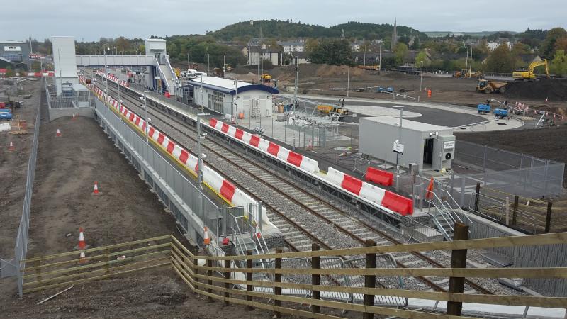 Forres Improvements Oct 2017: Sat 14-10-17. Improvements at Forres nearing completion for line re-opening Tuesday 17th.
New station #1 Photo of Forres Improvements Oct 2017