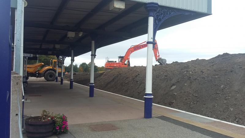 Forres Improvements Oct 2017: Sat 14-10-17. Improvements at Forres nearing completion for line re-opening Tuesday 17th.
Old station Photo of Forres Improvements Oct 2017