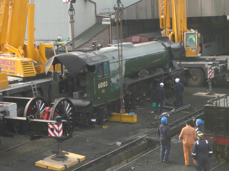 flying scotsman 30.10.2017 at NVR: after failing at peterborough on the 18th oct 17 repaird carried out and seen here at wansford Photo of flying scotsman 30.10.2017 at NVR