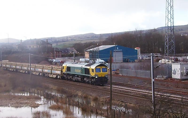 6k36 66414: 66414 in freighliner livery at Glengarnock 240318 Photo of 6k36 66414