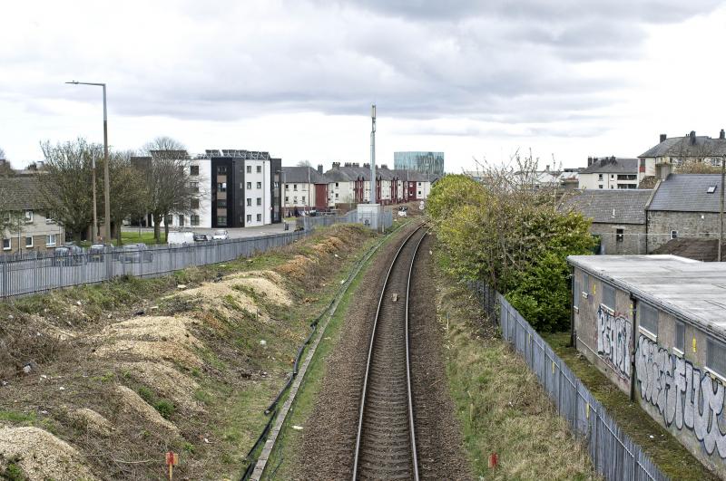 LOOKING SOUTH AT DON STREET STATION 29.4.18.jpg: RECORD SHOTS PRIOR TO START OF REDOUBLING WORK BETWEEN DYCE AND ABERDEEN ON 4.5.18 Photo of LOOKING SOUTH AT DON STREET STATION 29.4.18.jpg