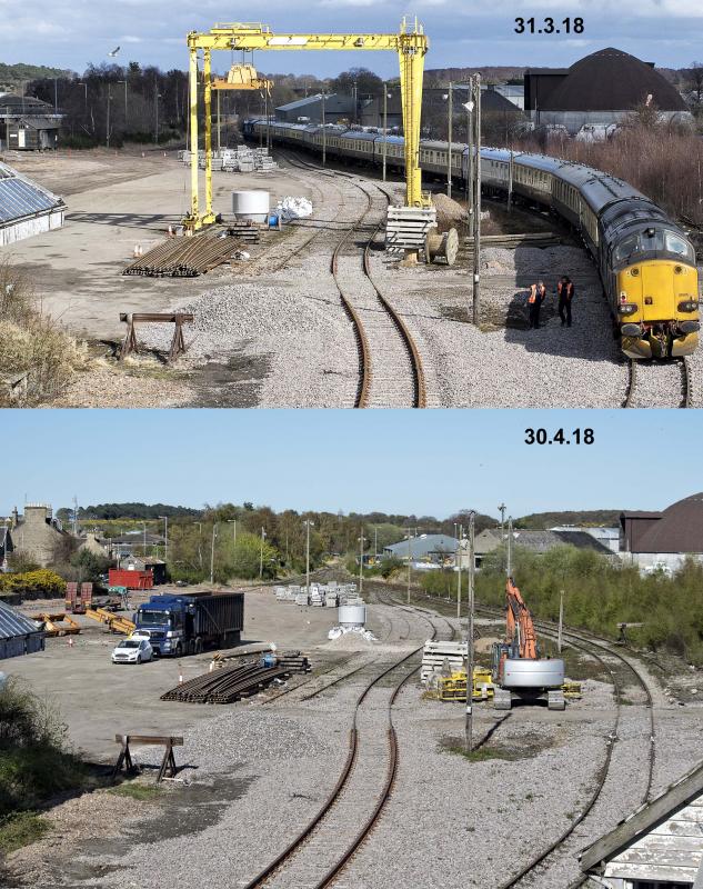 ELGIN CRANE REMOVED 30.4.18.jpg: JUST A FEW BITS LEFT AND RIGHT OF WHERE THE CRANE STOOD TILL RECENTLY Photo of ELGIN CRANE REMOVED 30.4.18.jpg