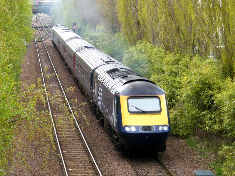 43021 @ Perth - 07 May 2018: The first training run of Scot Rail 125 HST, over the Highland Main Line, from Perth to Inverness. '2W61' is seen having just departed Perth Station. Photo of 43021 @ Perth - 07 May 2018
