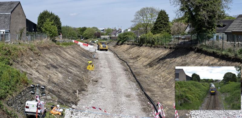 STONEYWOOD LKG NORTH TO DYCE 19.5.18.jpg: REDOUBLING WORK AT STONEYWOOD STN. BETWEEN DYCE AND BANKHEAD Photo of STONEYWOOD LKG NORTH TO DYCE 19.5.18.jpg