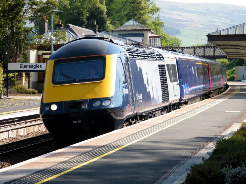 43036 @ Gleneagles - 23 May 2018: Scot Rail 125 HST training run '2W47' heading from Stirling to Dundee. Photo of 43036 @ Gleneagles - 23 May 2018