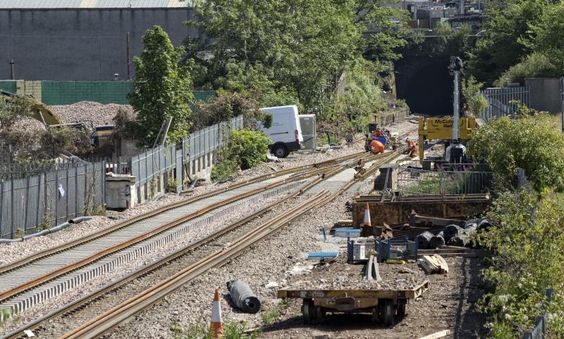 HUTCHEON STREET (2).jpg: LOOKING TO HUTCHEON STREET TUNNEL .THE OLD UP PLATFORM EDGE IS STILL THERE.SINGLE LINE INTO ABERDEEN JOINT STN. FROM HERE. Photo of HUTCHEON STREET (2).jpg