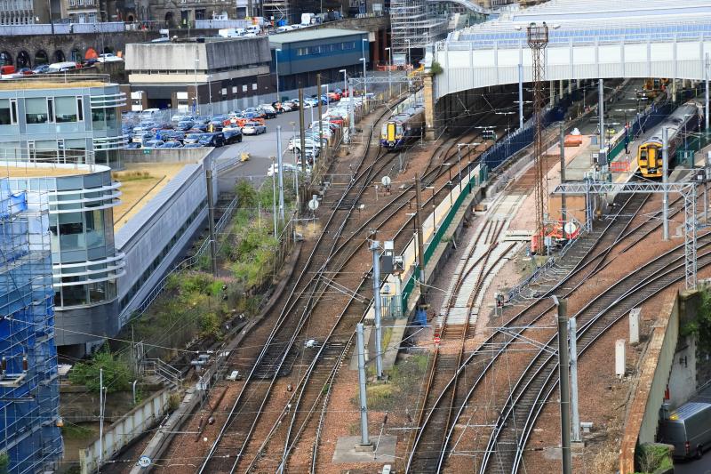 Progress at Waverley : The kit of parts for the access to Platforms 5 & 6 has been assembled and sleepers laid in plat 6 on 25/07/2018 Photo of Progress at Waverley