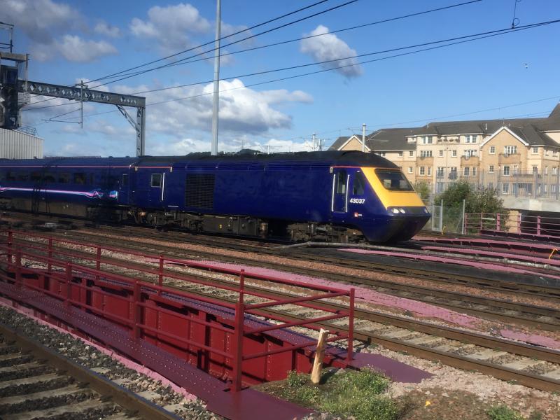 43037 at Haymarket Depot: Unbranded ScotRail HST PC 43037 (ex FGW) stands outside Haymarket Depot. Photo of 43037 at Haymarket Depot