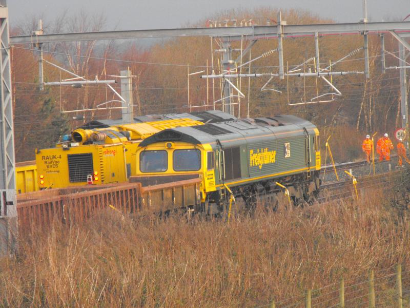 Freightliner loco seen at High Bonnybridge: Freightliner loco on Boxing day at High Bonnybridge. Photo of Freightliner loco seen at High Bonnybridge