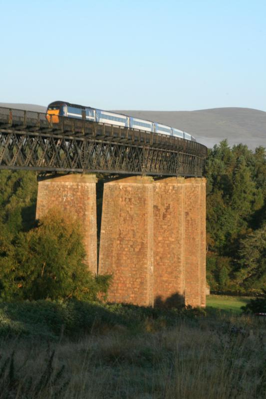 0755 INV - LKX crossing Tomatin: Early morning shot of the 0755 from Inverness.22 /9 /08 Photo of 0755 INV - LKX crossing Tomatin