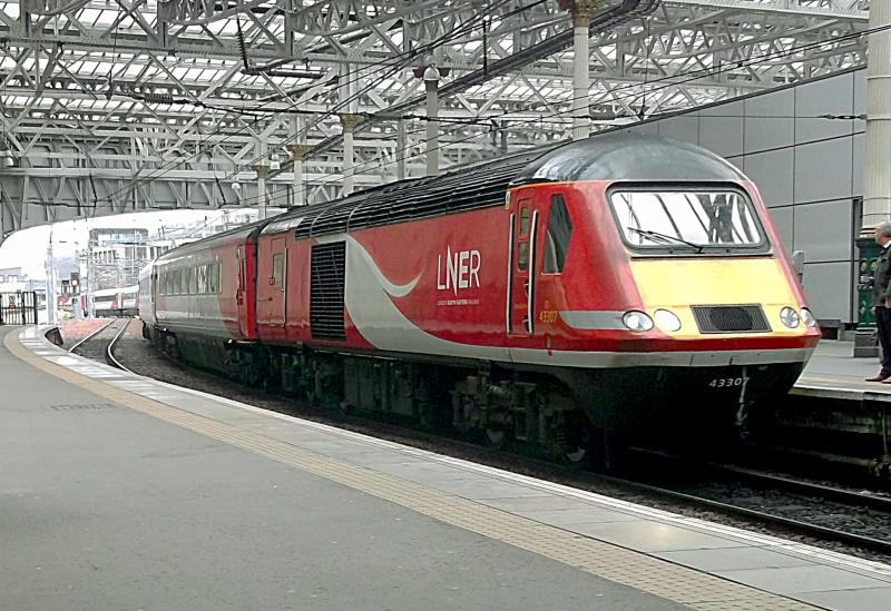 43307 at Edinburgh Waverley: Soon to become a sight of the past LNER HST 43307 arrives at Edinburgh Waverley with a service from London Kings Cross to Aberdeen. Classmate 43277 brings up the rear, on Wednesday 27th March 2019 Photo of 43307 at Edinburgh Waverley
