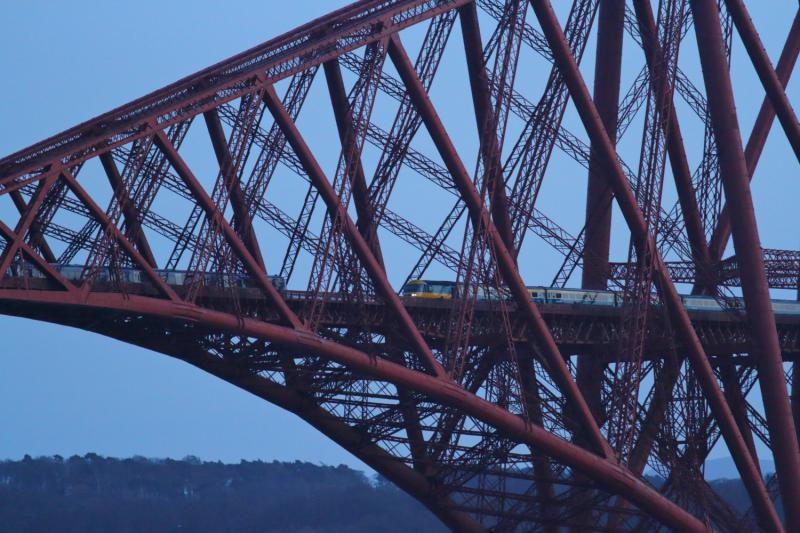 43112 on 1Z25: 43112 heads across the Forth in fading light with the Edinburgh-Edinburgh HST farewell for staff from Craigentinny depot via the Edinburgh sub and Fife Circle. Photo of 43112 on 1Z25