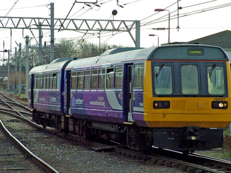 142027 at Carlsile: Wearing the Arriva Northern livery, 142027 arrives at Carlisle with a service from Whitehaven, on 19th January 2008 Photo of 142027 at Carlsile