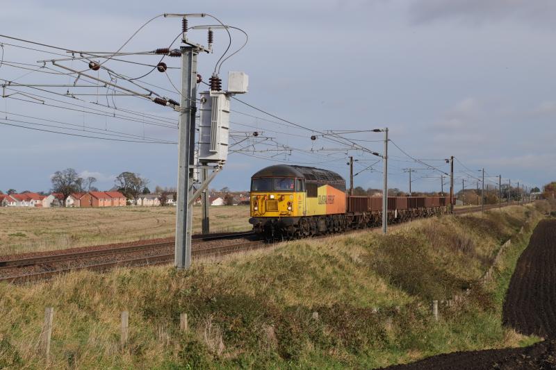 6S31: 56078 on 6S31 05.13 Doncaster Up Decoy yo Millerhill approaching Monktonhall Jct on 03/11/2020 Photo of 6S31