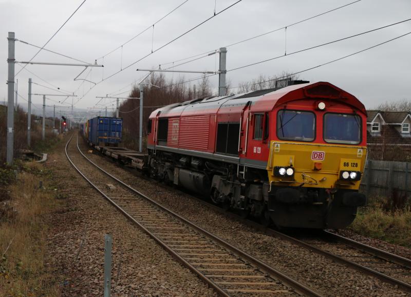 Tees Intermodal: 66128 4S99 Tees -- Grangemouth Intermodal approaching Camelon 9.12.20 Photo of Tees Intermodal