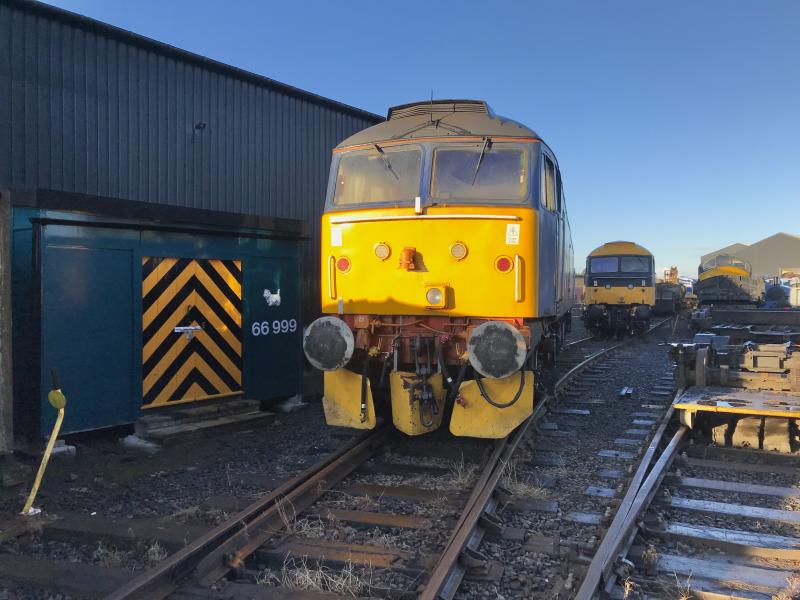 47813 and 47643 Bo'ness: Class 47813 and 47643 in Bo'ness yard next to the new sand blasting shed,66999.
29th September 2021 Photo of 47813 and 47643 Bo'ness