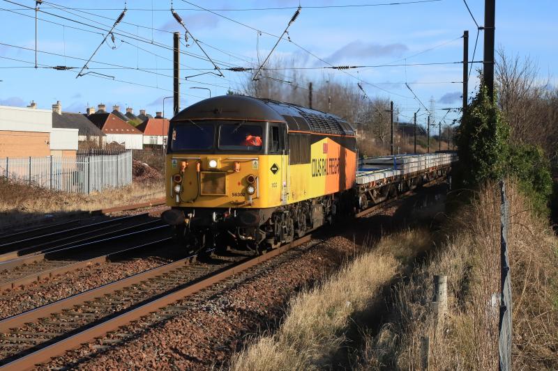 6S31: 56302 on S31 Doncaster Up Decoy to Millerhill S.S. approaching Prestonpans on 04/02/2022 Photo of 6S31