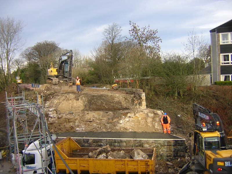 Bridge Replacement 31/01/2009: Pictures of the old bridge being taken away. Photo of Bridge Replacement 31/01/2009