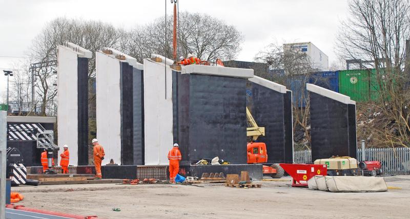 Ravenscraig Project Side Abutments: Sunday 02-04-23 Already to go when Bridge in place Photo of Ravenscraig Project Side Abutments
