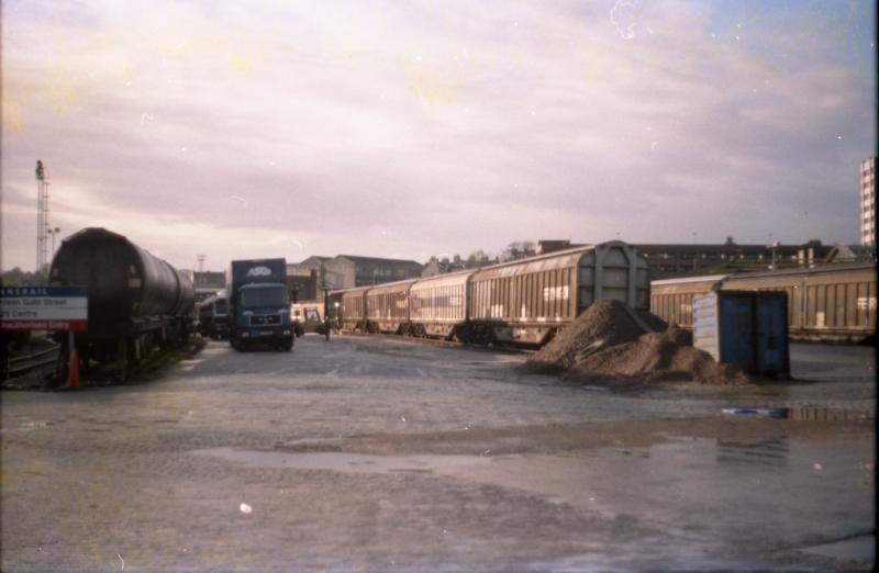 Watch it and weep: A photo from November 1996 of a busy Guild Street Yard in Aberdeen in the days of Speedlink freight. Photo of Watch it and weep