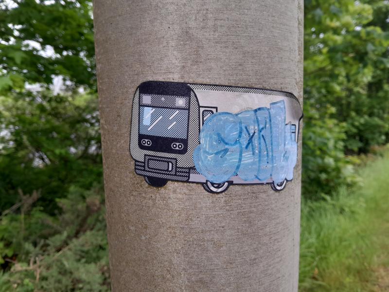 Photo of Graffiti train at Connel