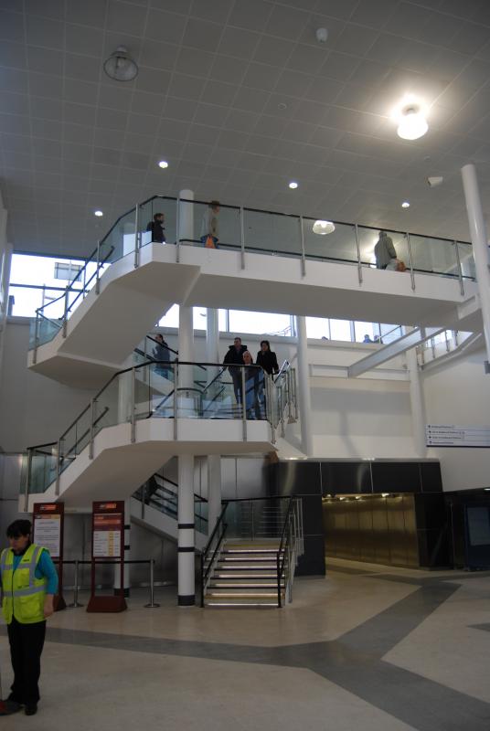 Partick Station Railway Side: From the entrance looking towards the stairs for the East Bound trains. The escalators are not in use yet.
Its a nice bright airy feeling Photo of Partick Station Railway Side