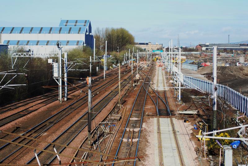 Scope of Works between PO & Jushetfaulds(Extant): Some New up Slow line track and some point work relaid between PO (Gushetfaulds) Glasgow Central relaid Sat/Sun 28/29th Mar 2009 Photo of Scope of Works between PO & Jushetfaulds(Extant)