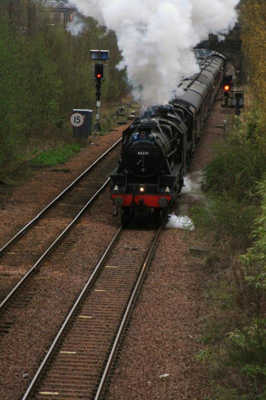 45231/45407 leave Perth: The Great Britain II 45231/45407 leave Perth on their Inverness leg.10 April 09 Photo of 45231/45407 leave Perth
