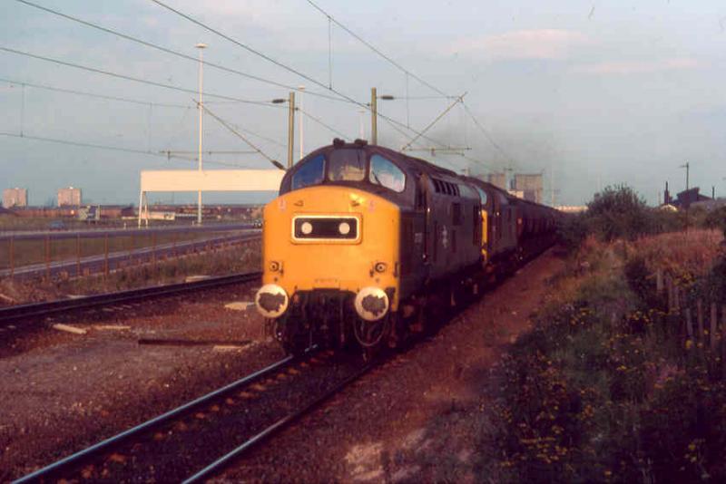 More for Stevenston: 37237 and 37149 heading the 1736 oil train from Grangemouth to the ICI factory sidings at Stevenston taken at Cardonald in 1977. Photo of More for Stevenston