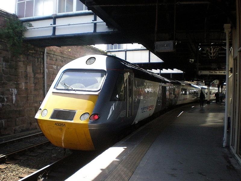 43251's new headlight: NXEC are taking the idea of the markerlight from the 170s and are now implementing them on their HST powercars. This new idea is seen on test with 43251. Photo of 43251's new headlight
