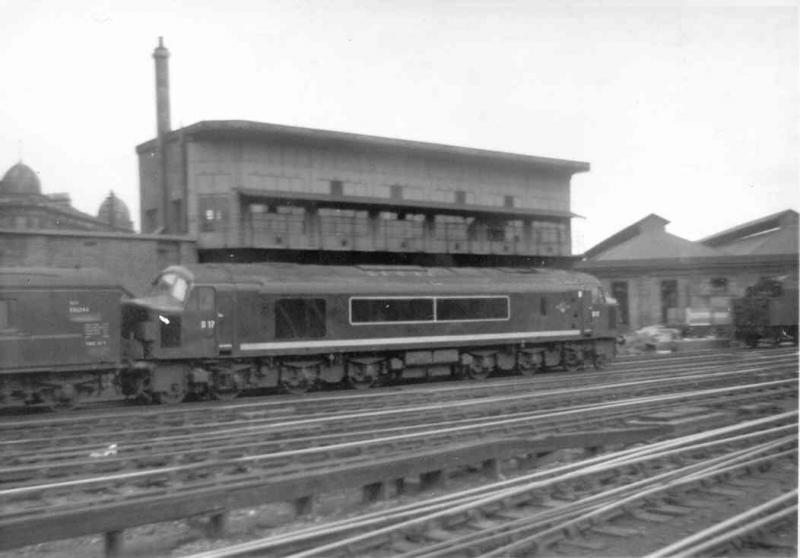 Here/s a train: Peak D17 passing St Enoch signalbox with the 4pm Leeds departure in the early 60s. One of my first rail pics.... Photo of Here/s a train